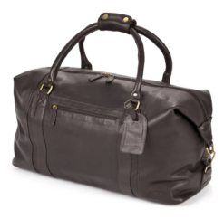 Premium Luxury Large Leather Holdall Black