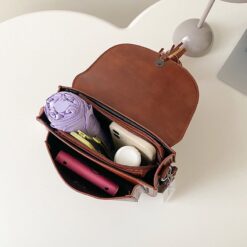 Alternative view of Vegan Cross Body Bag Saddle Style With All Over print And Tassel Stud Detail Black Wide Strap