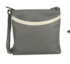 High Quality Leather Cross body Bag Shoulder Bag - Grey