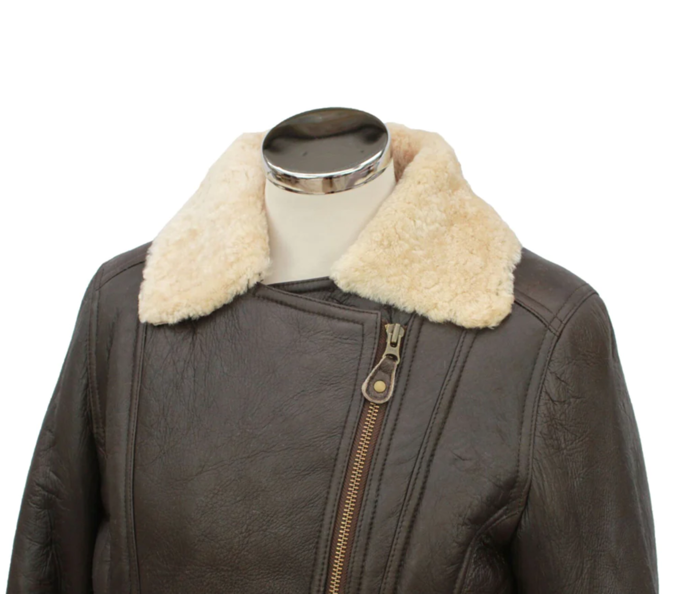 Celene Aviator Sheepskin Coat Chocolate Forest - Image 4