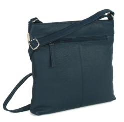 Alternative view of High Quality Leather Cross body Bag Shoulder Bag - Navy
