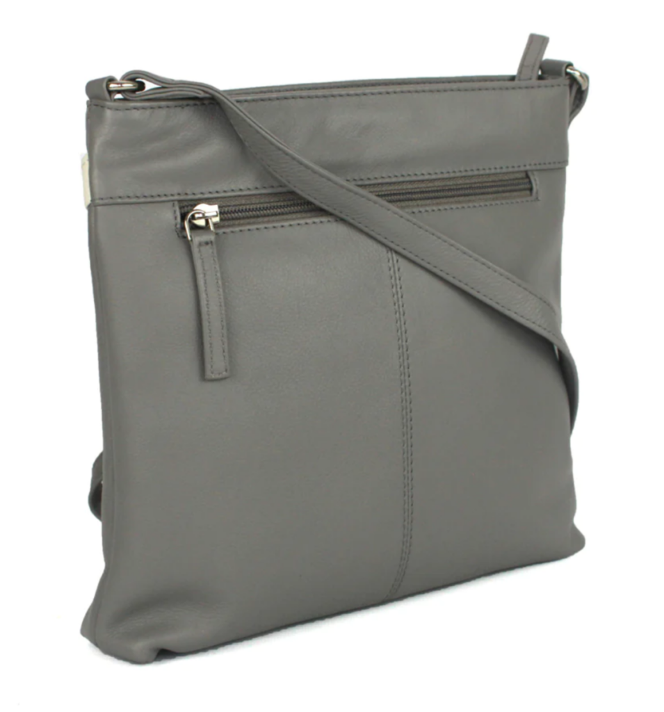 Grey Leatherette Lip Crossbody Bag main image 0