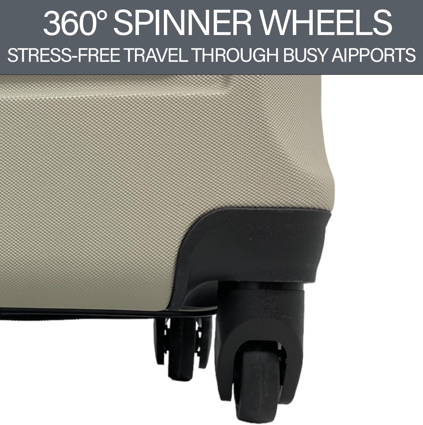 Bordlite Lightweight ABS Underseat Hard Cabin Suitcase Champagne- 45x36x20cm Cabin Approved EasyJet, British Airways, Emirates, Virgin Atlantic & More, last few - Image 5