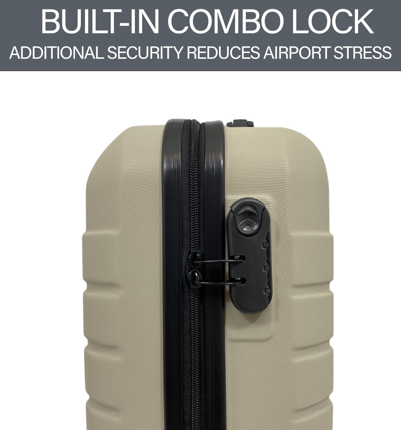 Bordlite Lightweight ABS Underseat Hard Cabin Suitcase Champagne- 45x36x20cm Cabin Approved EasyJet, British Airways, Emirates, Virgin Atlantic & More, last few - Image 2