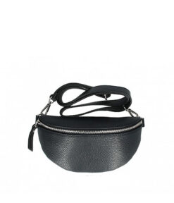Italian Designer Leather Sling Bag Bum Bag- Black