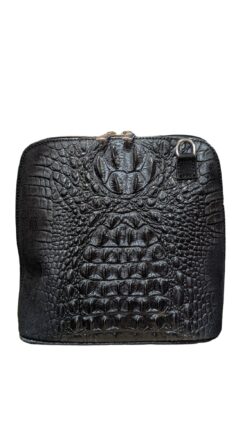 Italian Leather & Suede Cross Body Bag Jacklin Black