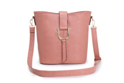 Dusty Pink Bucket Cross Body Shoulder Handbag Bag