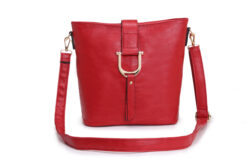 Red Bucket Cross Body Shoulder Handbag Bag