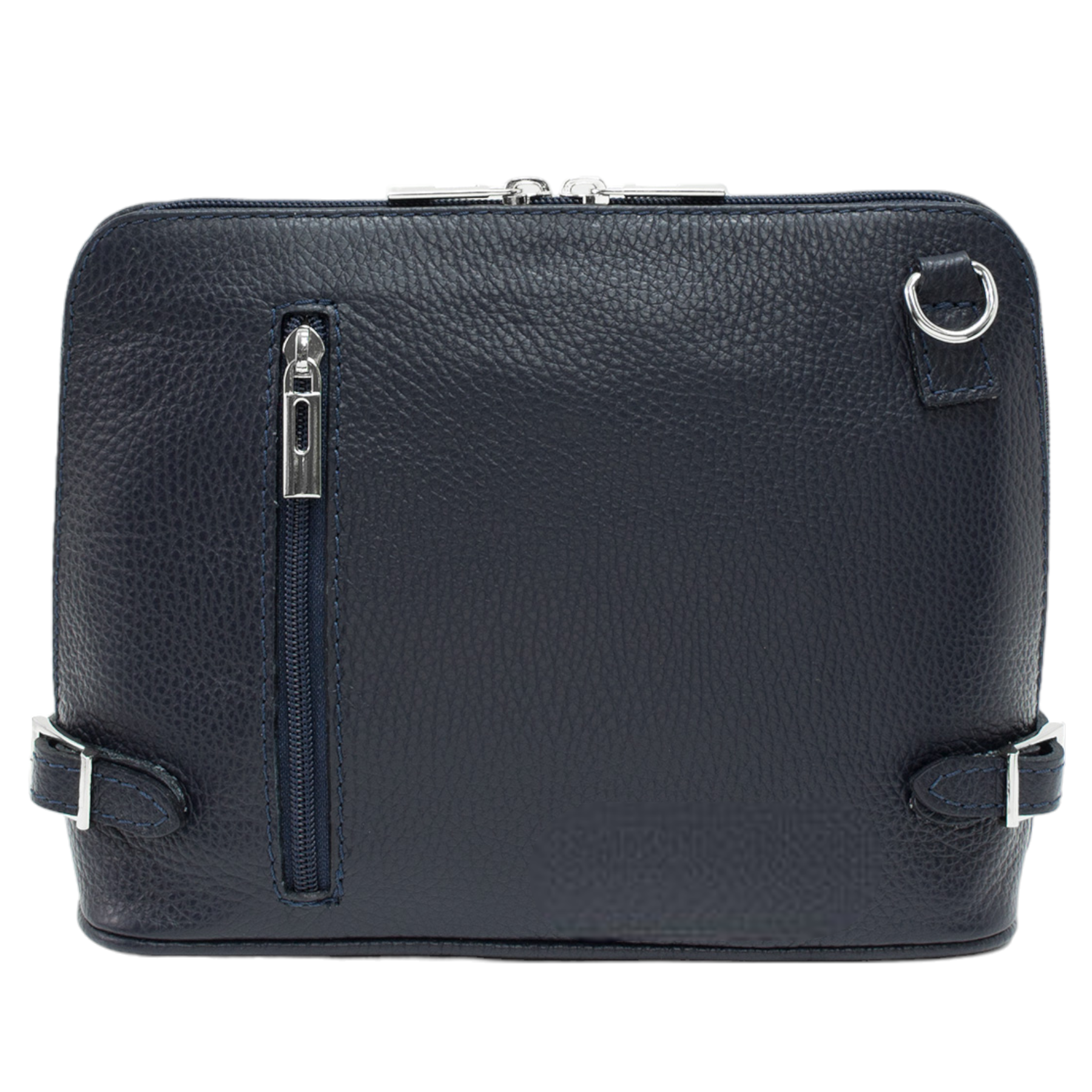 Italian Leather Cross Body with Buckle Detailing Navy