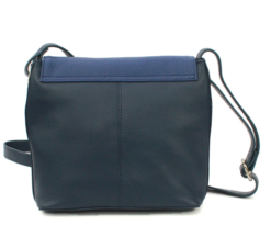 Alternative view of Leather Crossbody Handbag with Flap - Karen Blue