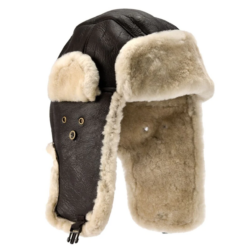 High Quality Shelford Sheepskin Flying Hat with Aviator Finish- Medium Large