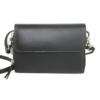 Genuine Leather Black Cross body Bag double compartment