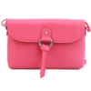 Small Leather Cross body handbag with ring tassel detail Rose Pink