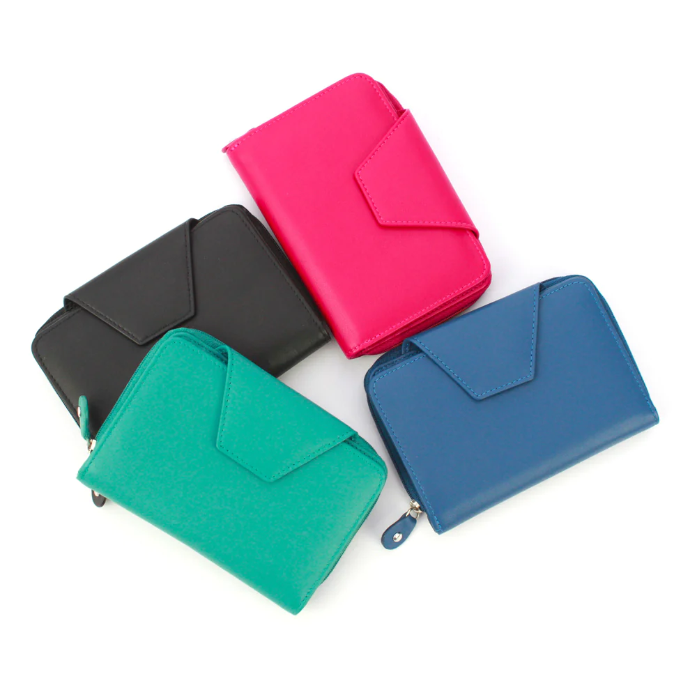 Genuine Soft Leather Purse RFID protection Sapphire Blue - Image 5