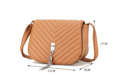 Alternative view of Yesselle Quilted Shoulder Bag with Silver Hardware Black