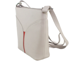 Alternative view of Genuine Soft Leather Shoulder Handbag Ivory