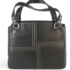 Genuine Soft Leather Handbag With Stitched Detailing