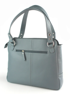 Alternative view of Genuine Soft Leather Handbag With Stitched Detailing Denim