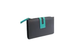 Genuine Soft Leather Purse RFID protection Navy