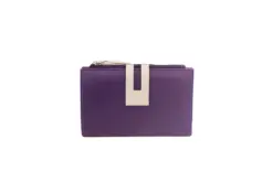 Genuine Soft Leather Purse RFID protection Purple