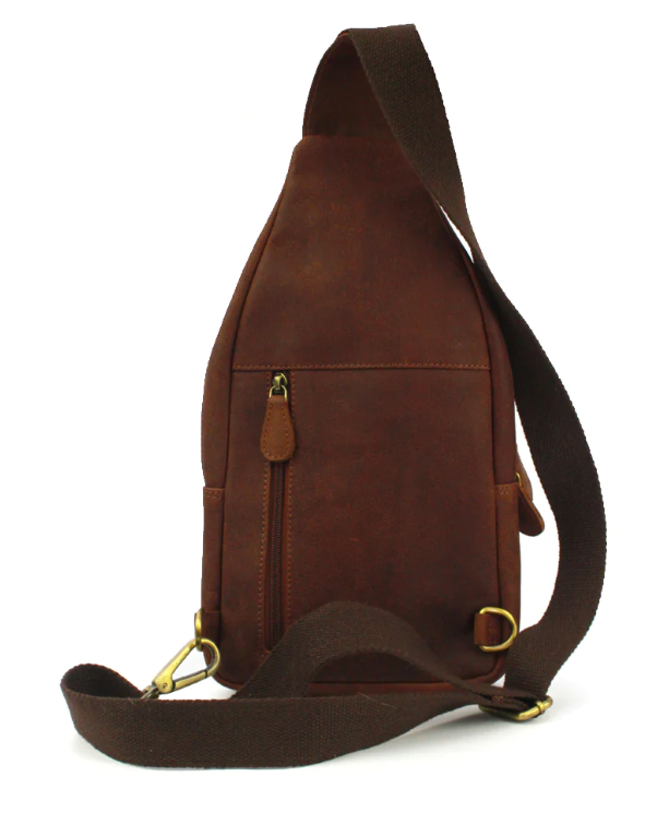 Premium Leather Chest Bag/ Cross Body with distressed leather finish. - Image 2