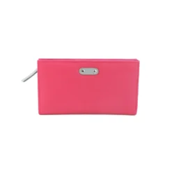 Genuine Soft Leather Purse RFID protection Fuchsia & Grey