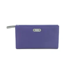 Genuine Soft Leather Purse RFID protection Violet & Grey