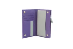 Alternative view of Genuine Soft Leather Purse RFID protection Violet & Grey