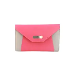 Genuine Soft Leather Purse RFID with contrast envelope style panels and metal bar Rose & Stone