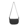 Italian Designer Leather Round Shoulder Bag Black