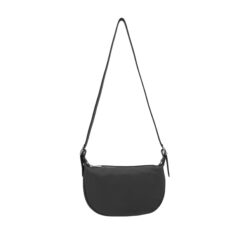 Italian Designer Leather Round Shoulder Bag Black