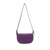 Italian Designer Leather Round Shoulder Bag Purple