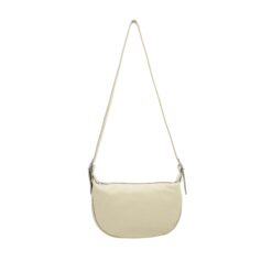 Italian Designer Leather Round Shoulder Bag Stone