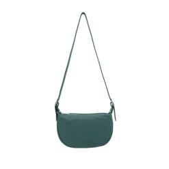 Italian Designer Leather Round Shoulder Bag Teal
