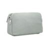 Italian Designer Leather Rectangular Triple Compartment Crossbody Pale Grey