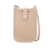 Italian Leather Phone Crossbody with Double Hem Nude