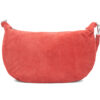 Italian Suede Leather Oversized Large Half Moon Bag Coral