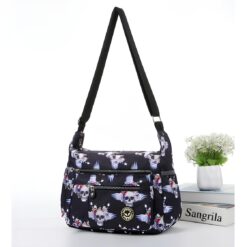 Navy Skull Wings All over Print Large Satchel Cross Body