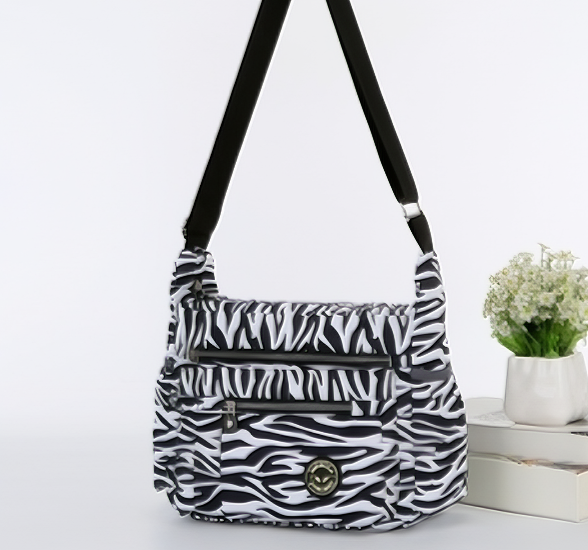 Zebra All over Print Large Satchel Cross Body