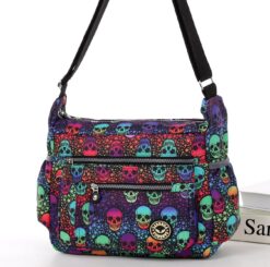 Skull Colours All over Print Large Satchel Cross Body
