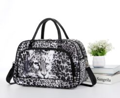 Black & White Leopard All over print Overnight bag/Weekend/Holdall Bag