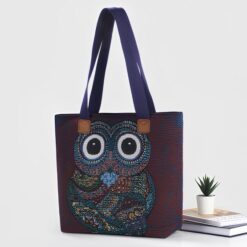 Surprised Owl Tapestry Tote Style Bag