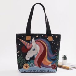 Unicorns Are Real Tapestry Tote Style Bag
