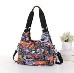 Nightmare Before Christmas Cross Body Tote Shoulder Bag Multiple Zip Compartments