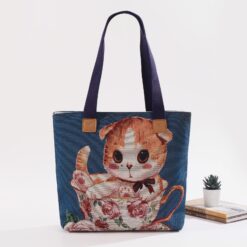 Cup of Kitten Tapestry Tote Style Bag