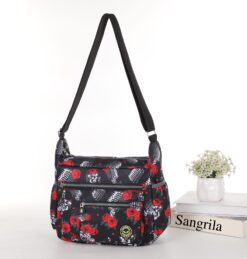 Skull, Mic & Roses All over Print Large Satchel Cross Body
