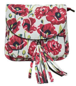 HD Poppies Tassel Stud Detail Wide Strap