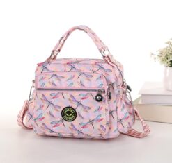 Pink Dragon Flies Cross Body Satchel Travel Bag