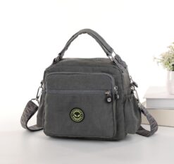 Plain Grey Cross Body Satchel Travel Bag