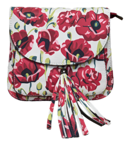 HD Poppies Tassel Stud Detail Wide Strap